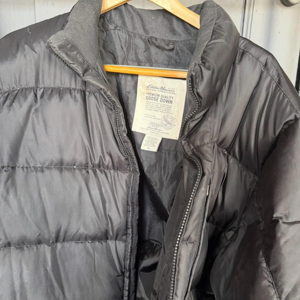 Eddie Bauer Black Goose Down Puffer Jacket